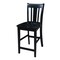International Concepts 30 in. Solid Wood Round Top Dining Table with 2 Counter Height Stools in Black K46-30RT-23B-S102-2 - alternate 2